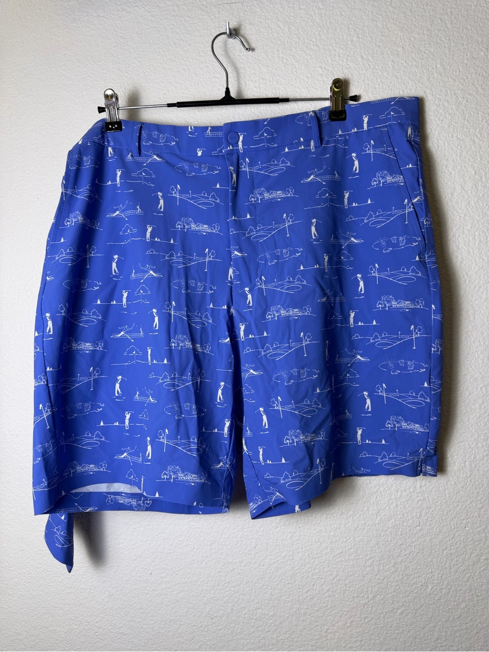 RL Ralph Lauren Men's Blue/White Golf
Print Tailored Fit Stretch Shorts 40